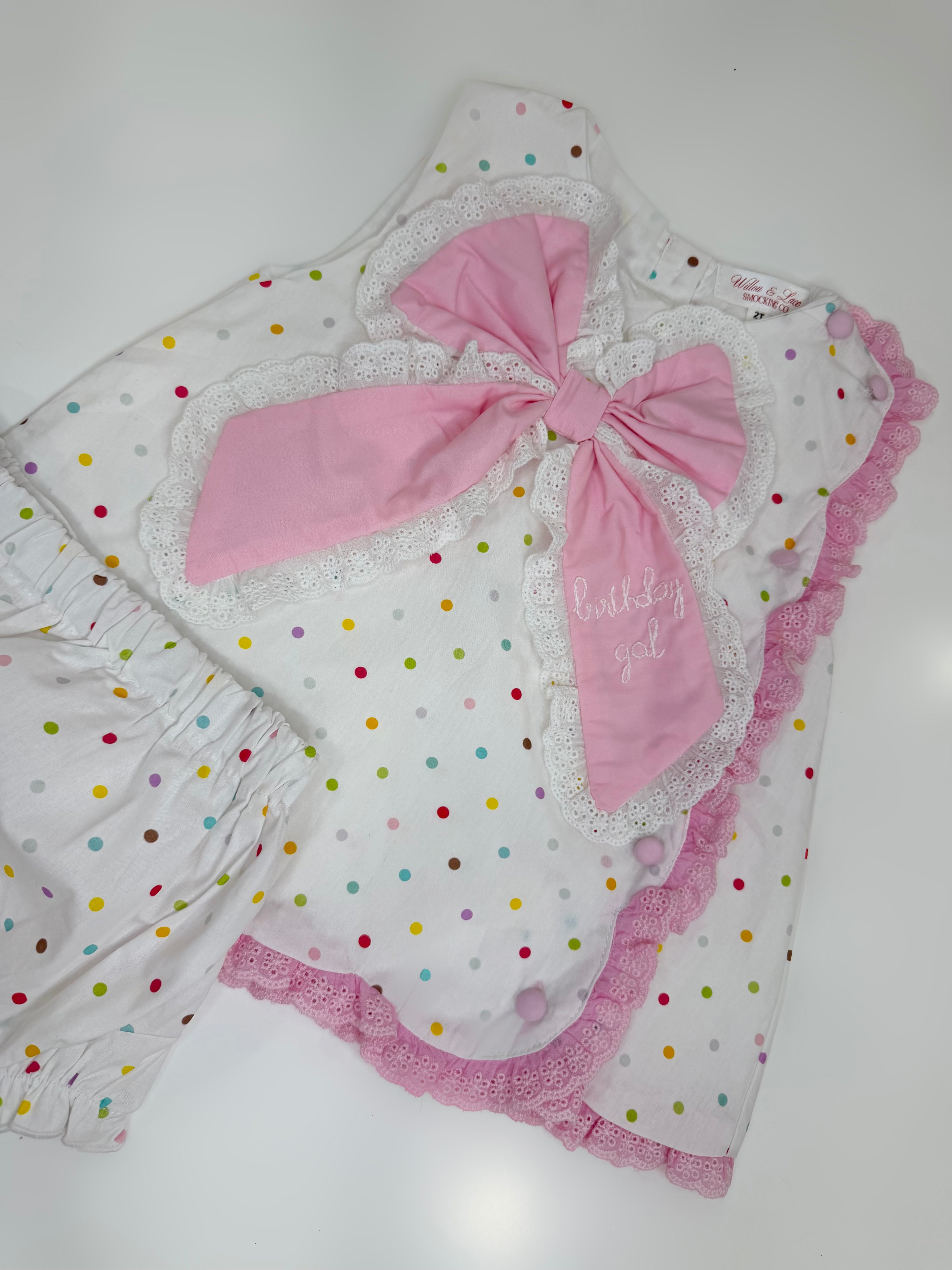 RTS Birthday Gal Dress With Bloomers NOT CUSTOMIZABLE