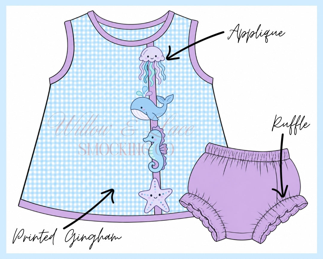 Sea Creatures Bloomer Set NOT CUSTOMIZABLE