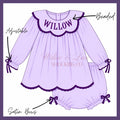 Purple Beaded Name Bloomer Set CUSTOMIZABLE