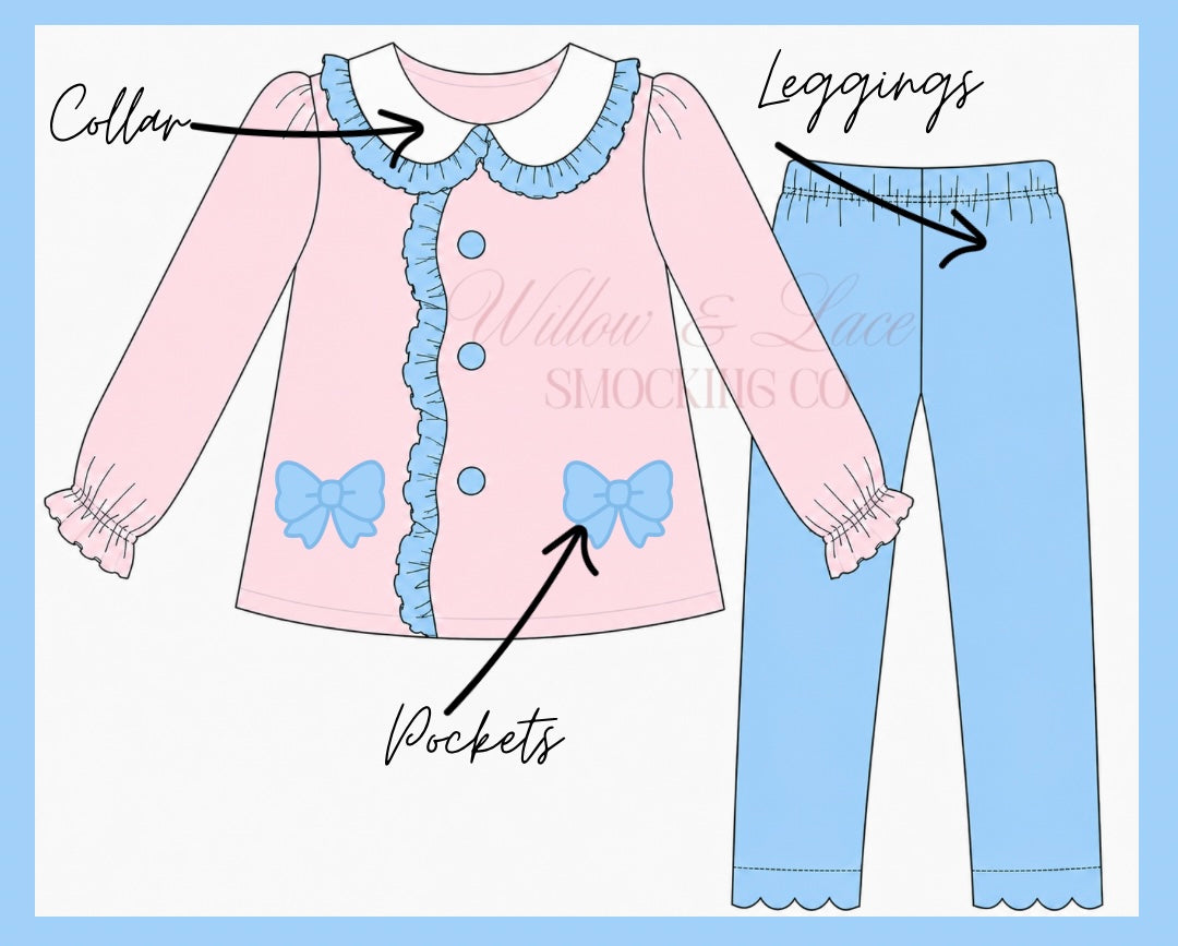 PO Bow Pockets Legging Set NOT CUSTOMIZABLE