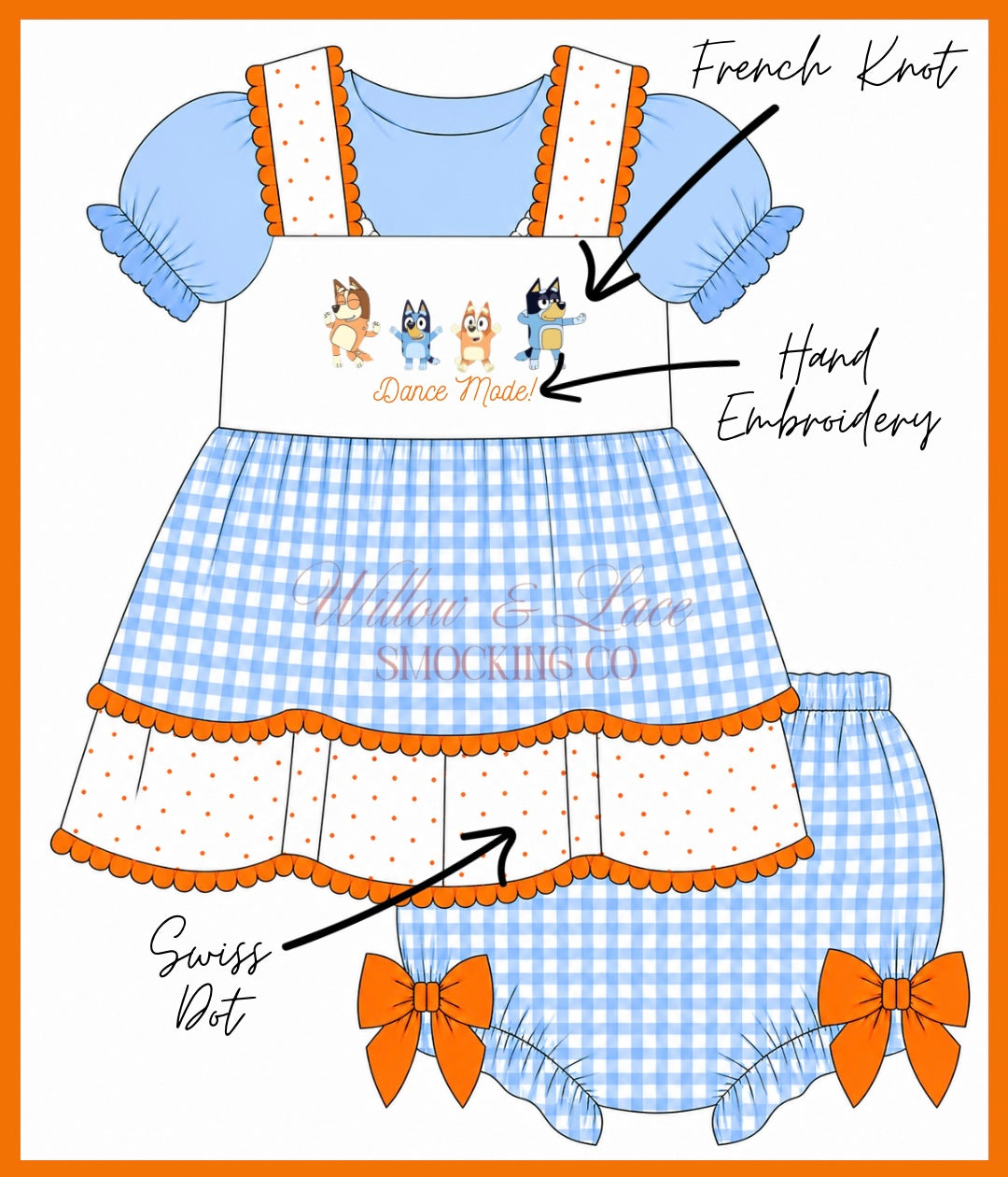 Blue Dog Bloomer Set NOT CUSTOMIZABLE
