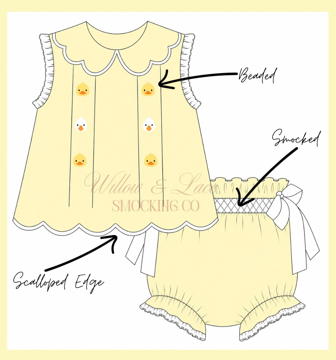 Beaded Ducky Bloomer Set