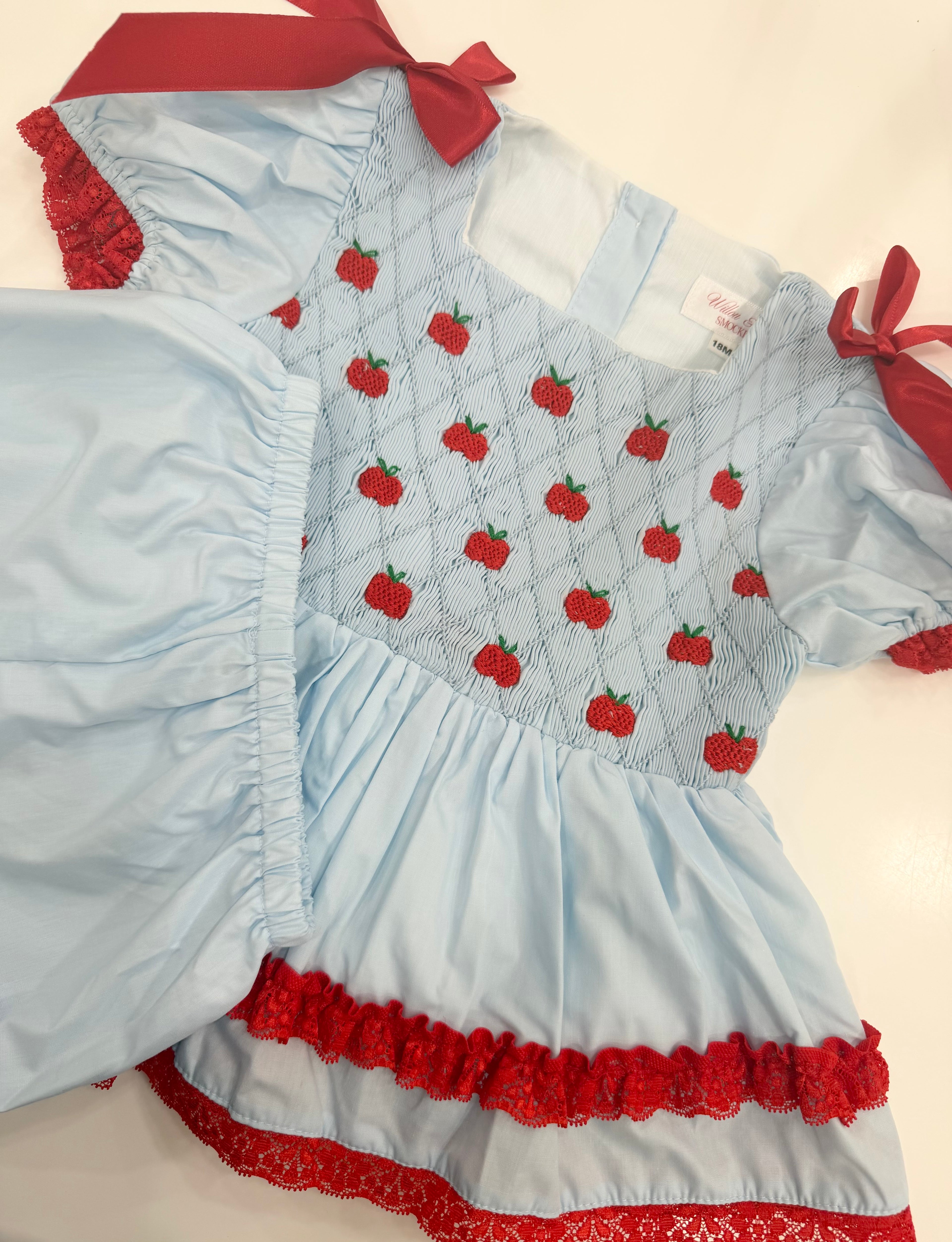 RTS Smocked Apples Bloomer Set NOT CUSTOMIZABLE