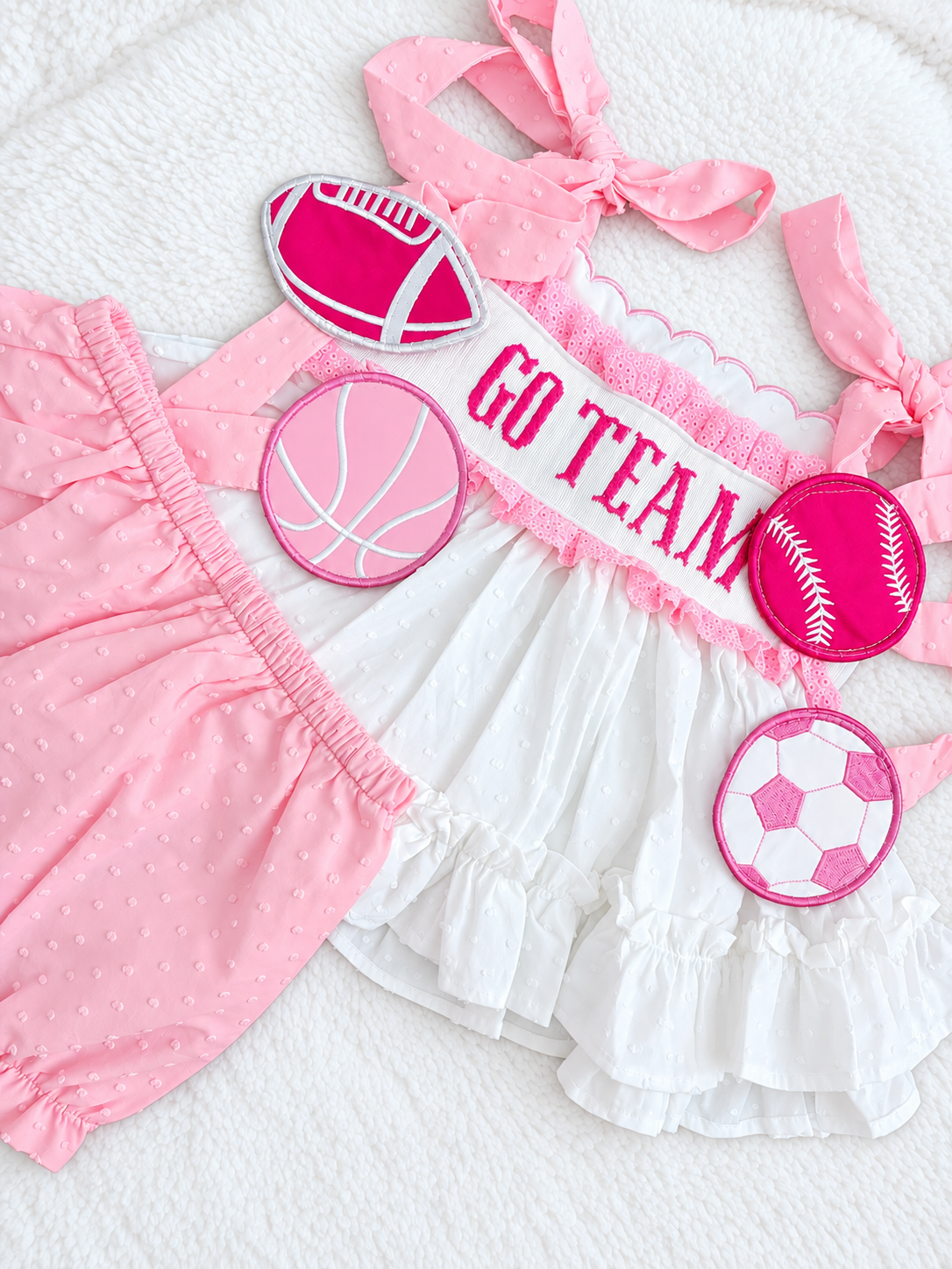 RTS Pink Out GO TEAM bloomer set