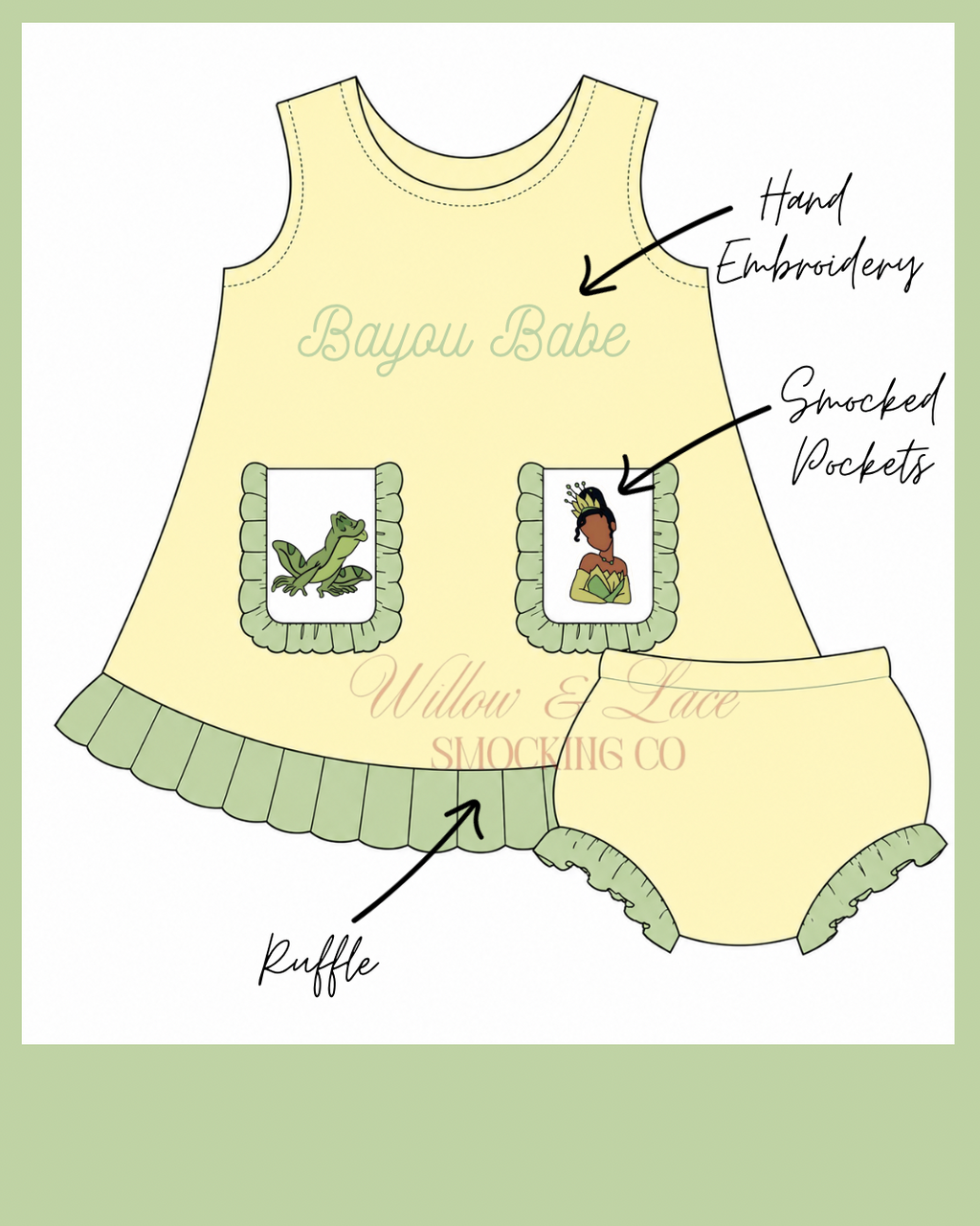 Frog Princess Bloomer Set NOT CUSTOMIZABLE
